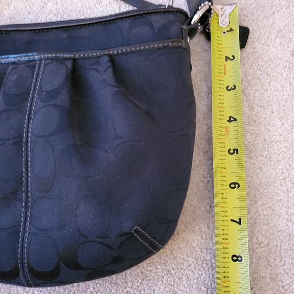 Coach Logo Black Crossbody with Silver tone Hardware. Excellent Condition - Picture 6 of 7